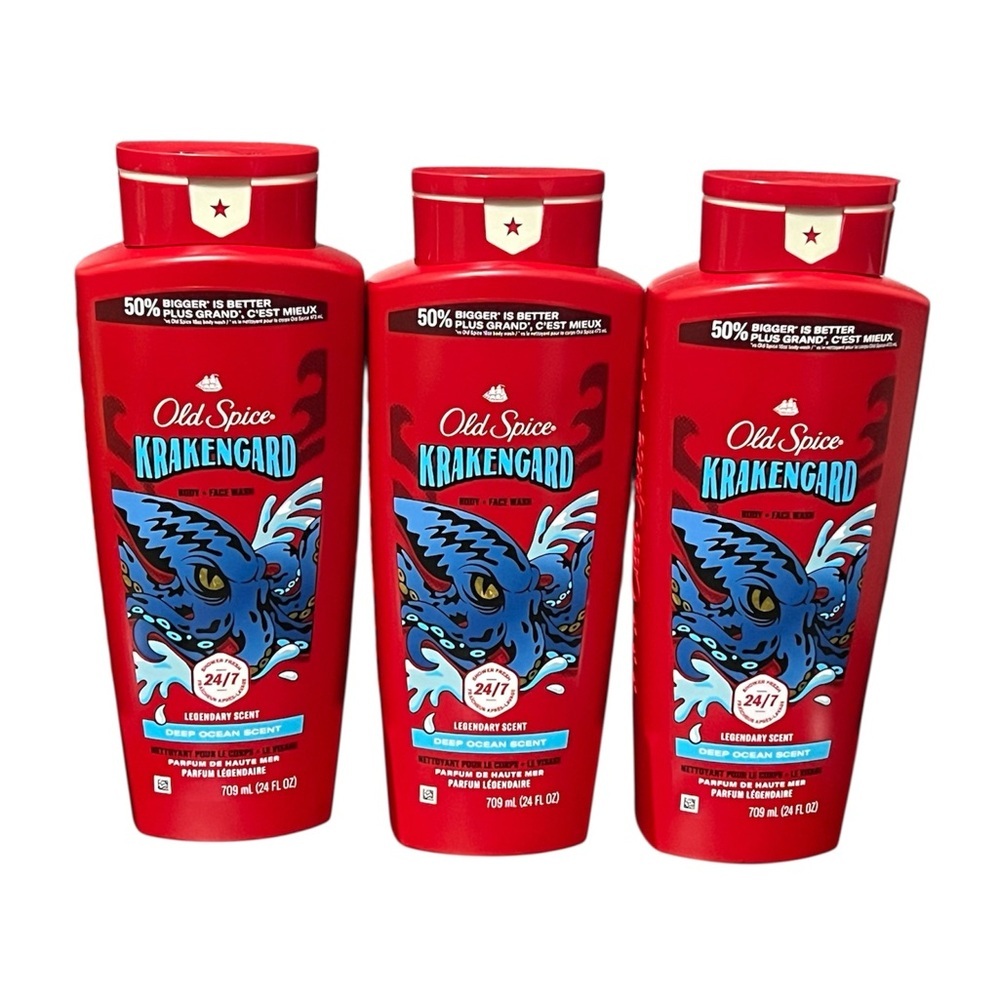Old Spice Krakengard Red Cleanser for Men sets of 3